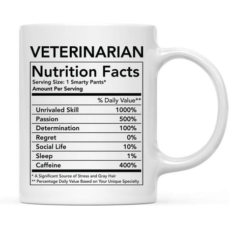 CTDream Funny 11oz. Ceramic Coffee Tea Mug Thank You Gift Veterinarian Nutritional Facts 1-Pack Novelty Gag Birthday Christmas Gift Ideas Coworker
CTDream Funny 11oz. Ceramic Coffee Tea Mug Thank You Gift Veterinarian Nutritional Facts 1-Pack Novelty Gag Birthday Christmas Gift Ideas Coworker