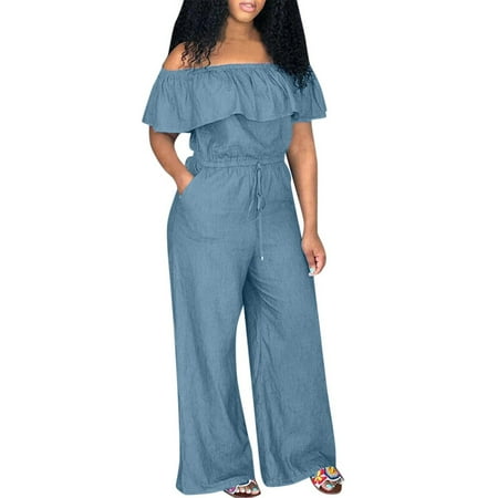 Black Jumpsuit For Women Rompers For Women Dressy Spring Romper Oversized Overalls For Women Beach Clothes Overalls For Women Maternity Romperaywa Casual Workout Sets Two Piece Outfitsblue