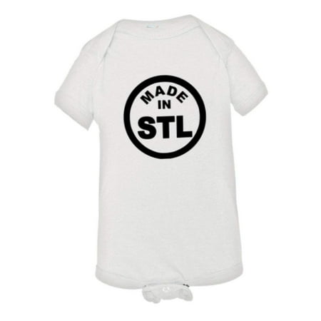 PleaseMeTees™ Baby Born Made In ST Louis MO Missouri Logo Label Jumpsuit