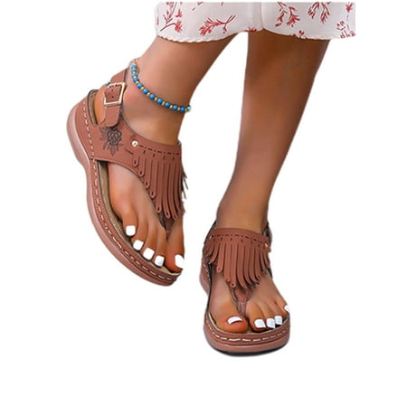 Gillac Womens Summer Buckle Tassel Flip Flops Sandals Wedge Platform Casual Holiday Walking Comfty Shoes
Gillac Womens Summer Buckle Tassel Flip Flops Sandals Wedge Platform Casual Holiday Walking Comfty Shoes