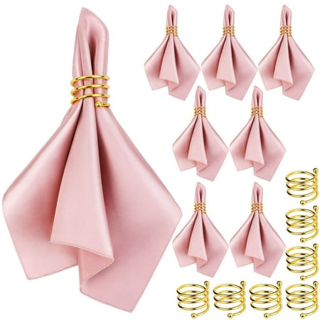 MCEAST Satin Cloth Napkins and Napkin Rings Set of 8 Smooth Fabric Table Napkins and Napkin Holder
MCEAST Satin Cloth Napkins and Napkin Rings Set of 8 Smooth Fabric Table Napkins and Napkin Holder