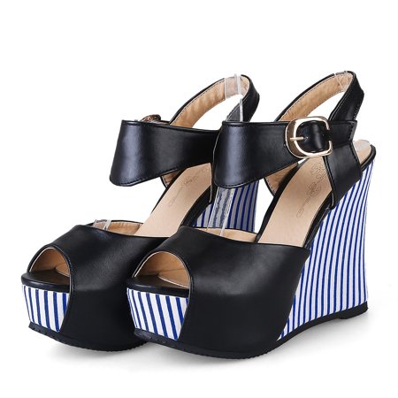 Alueeu Women s sandals Womens Leather Heel Platform Wedges Open Toe Casual Ankle Buckle Strap Sandals
Alueeu Women s sandals Womens Leather Heel Platform Wedges Open Toe Casual Ankle Buckle Strap Sandals