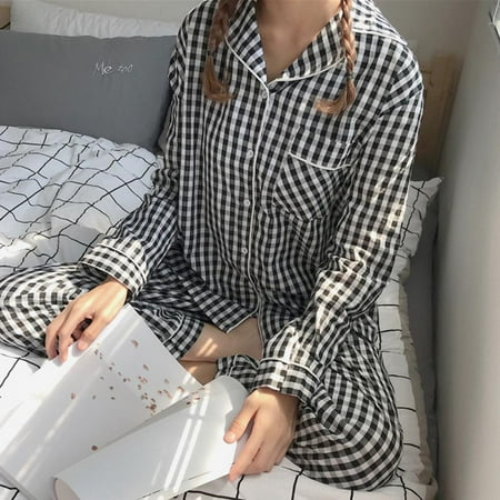 Long Sleeve Pajama Set for Women Button Down Lapel Sleepwear Tops Pants 2 Piece Nightwear Soft Pj Lounge Sets
Long Sleeve Pajama Set for Women Button Down Lapel Sleepwear Tops Pants 2 Piece Nightwear Soft Pj Lounge Sets