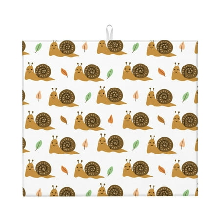 Dish Drying Mats for Kitchen Counter Brown White Snail Print 16x18in Dish Drying Pad Coffee Mat with Hanging Loop Super absorbent Kitchen Counter Mat Coffee Bar Accessories
Dish Drying Mats for Kitchen Counter Brown White Snail Print 16x18in Dish Drying Pad Coffee Mat with Hanging Loop Super absorbent Kitchen Counter Mat Coffee Bar Accessories