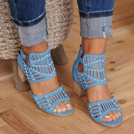 Jsaierl Chunky Heel Sandals for Women Casual Summer Peep Toe Sandals Comfortable Hollow Out Sandals Fashionable Beach Sandal Size 4.5
Jsaierl Chunky Heel Sandals for Women Casual Summer Peep Toe Sandals Comfortable Hollow Out Sandals Fashionable Beach Sandal Size 4.5