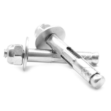 1/4 x 1 3/8 Sleeve Anchor Acorn Nut Low Carbon Steel Zinc Plated Pk 25