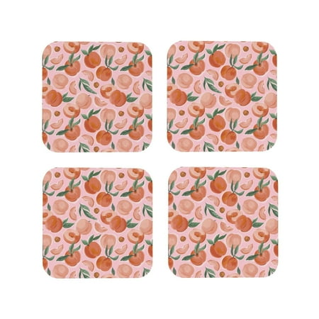 Tideii Painting Peach for Leather Coasters 4 Pieces Anti-fouling and Anti-scalding Decorative Coasters Suitable for Restaurants Kitchens Coffee Shops-Square
Tideii Painting Peach for Leather Coasters 4 Pieces Anti-fouling and Anti-scalding Decorative Coasters Suitable for Restaurants Kitchens Coffee Shops-Square