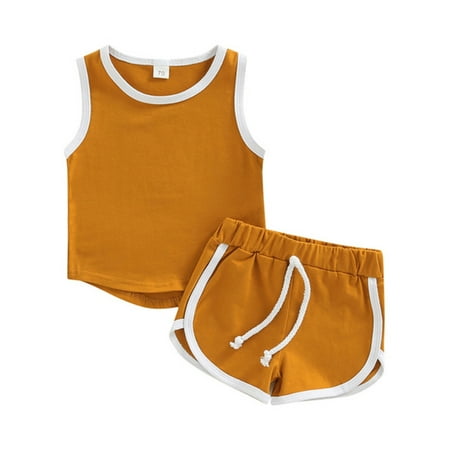 Woobling Infant Tops + Shorts Crew Neck Summer Outfits Casual 2Pcs Outfit Suit Kids Elastic Waist Holiday Chocolate 70cm
Woobling Infant Tops + Shorts Crew Neck Summer Outfits Casual 2Pcs Outfit Suit Kids Elastic Waist Holiday Chocolate 70cm