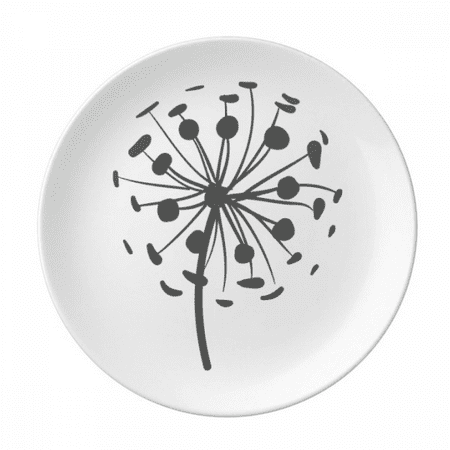Flowers Dandelion Outline s Plate Decorative Porcelain Salver Tableware Dinner Dish