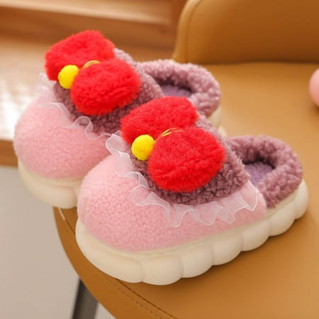 

Shldybc Toddler Slippers Plush Warm Slippers for Girls Boys Kids Toddlers Winter Lined Indoor Warm Slip On Cute House Home Shoes Nonslip Indoor Slippers Merry Christmas!