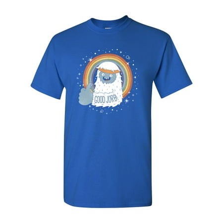 Good Jorb Snowman Sasquatch Yeti Bigfoot BeanePod Artworks Art Funny DT Adult T-Shirt Tee
