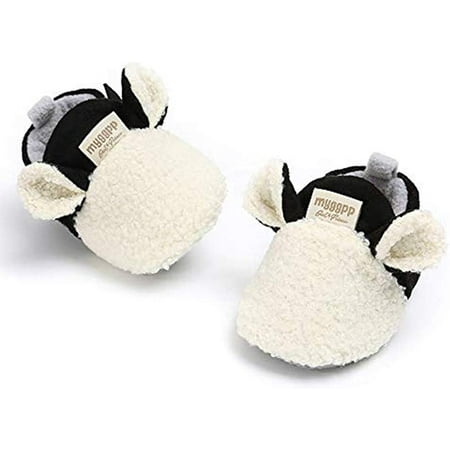 QWZNDZGR Baby Boys Girls Cozy Fleece Boots with Non Skid Bottom Warm Winter Socks Slippers