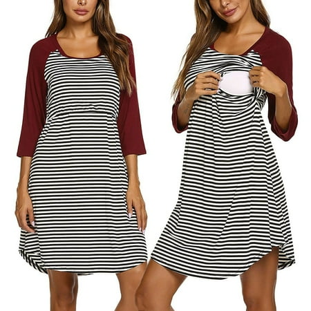 Tejiojio Maternity/Labor/Nursing Clothing Clearance Women s Maternity 3/4 Sleeve Striped Nursing Breastfeeding Sleepwear Dress
Tejiojio Maternity/Labor/Nursing Clothing Clearance Women s Maternity 3/4 Sleeve Striped Nursing Breastfeeding Sleepwear Dress