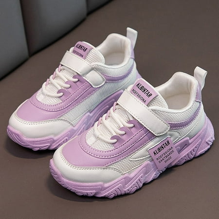 YOUSNH Fashion Four Seasons Children Sneakers Girls Flat Thick Bottom Non Lightweight Mesh Upper Breathable Comfortable Lace up Hook Loop Solid Color Casual Style Kids Shoes Purple 2.5
YOUSNH Fashion Four Seasons Children Sneakers Girls Flat Thick Bottom Non Lightweight Mesh Upper Breathable Comfortable Lace up Hook Loop Solid Color Casual Style Kids Shoes Purple 2.5