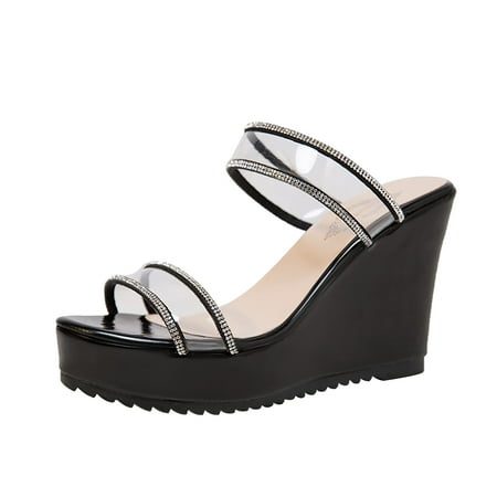 Women s Clear Platform Wedge Sandals Glitter Rhinestone Two Strap High Heels Summer Casual Slip On Peep Toe Slides Mules Shopping Dating Dressy Slippers
Women s Clear Platform Wedge Sandals Glitter Rhinestone Two Strap High Heels Summer Casual Slip On Peep Toe Slides Mules Shopping Dating Dressy Slippers