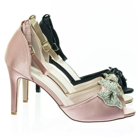 Paris15 by Blossom Rhinestone Bow Satin Peep Toe Open Shank D Orsay Cutout Dress Pump (Woman)
Paris15 by Blossom Rhinestone Bow Satin Peep Toe Open Shank D Orsay Cutout Dress Pump (Woman)
