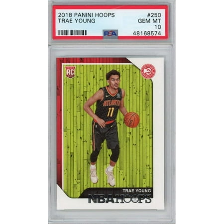 Graded 2018-19 Panini Hoops Trae Young #250 Rookie RC Basketball Card PSA 10 Gem Mint
Graded 2018-19 Panini Hoops Trae Young #250 Rookie RC Basketball Card PSA 10 Gem Mint