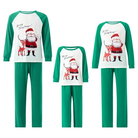 KOMOO Matching Christmas Pjs for Family Santa Deer Christmas Pjs Sleepwear Nightwear Family Pajamas