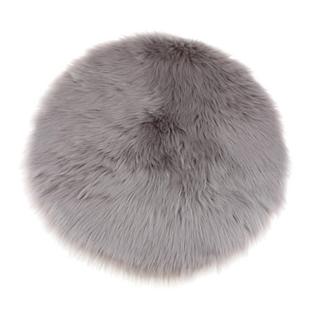 Round Fluffy Faux Fur Car Stool Seat Cushion Bedroom Baby Mat Pad
