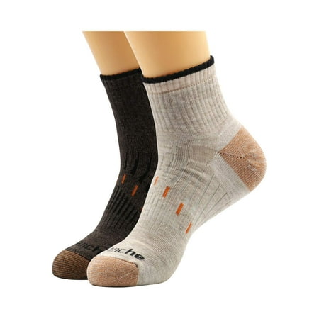 

Avalanche Men s Odor Resistant Copper Wool Blend Quarter Socks With Arch Support 2Pack Beige/Olive Green 10-13