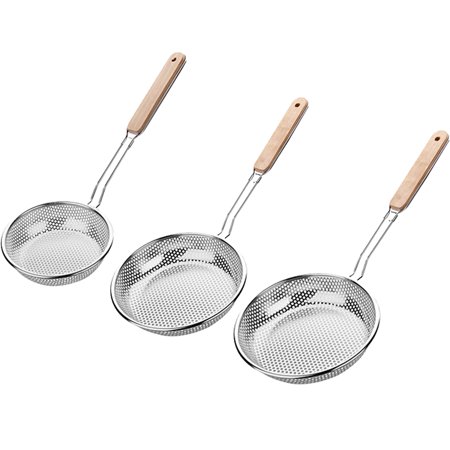 Guiroate 3 Pcs Stainless Steel Colander Strainer Noodle Cooking Spatula Pasta Oil Spoon Strainer Kitchen Wooden Handle
Guiroate 3 Pcs Stainless Steel Colander Strainer Noodle Cooking Spatula Pasta Oil Spoon Strainer Kitchen Wooden Handle
