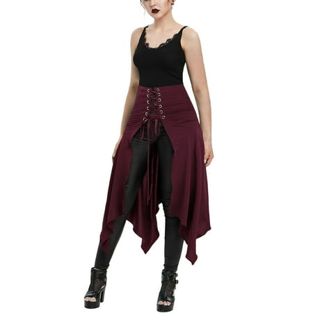 qolati Women s Vintage Corset Waistband Tie Maxi Skirt High Waist Tie Gothic Irregular Cover Up Skirt Solid Color Pleated A-Line Skirts
qolati Women s Vintage Corset Waistband Tie Maxi Skirt High Waist Tie Gothic Irregular Cover Up Skirt Solid Color Pleated A-Line Skirts