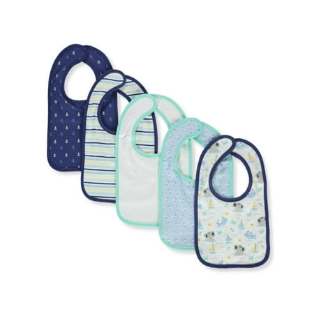 Petite L Amour 5-Pack Baby Bibs - blue/multi one size