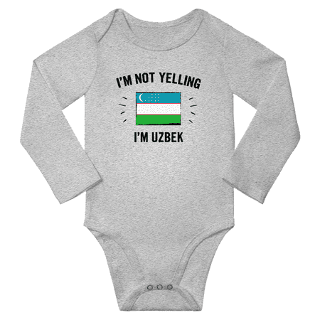 I m Not Yelling I m Uzbek! Baby Long Sleeve Bodysuit Unisex Gifts (Gray 12 Months)
I m Not Yelling I m Uzbek! Baby Long Sleeve Bodysuit Unisex Gifts (Gray 12 Months)