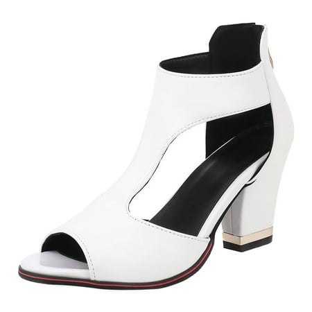 CLZOUD Women s Walking Sandals White Summer Thick Heel Sandals Thick Sole Back Zipper Hollow Fish Mouth Boots 38
CLZOUD Women s Walking Sandals White Summer Thick Heel Sandals Thick Sole Back Zipper Hollow Fish Mouth Boots 38