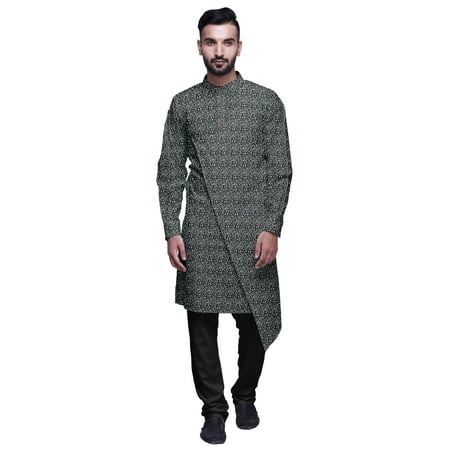 Atasi Designer Kurta Pajama For Men Printed Angrakha Kurta Set Summer Clothing