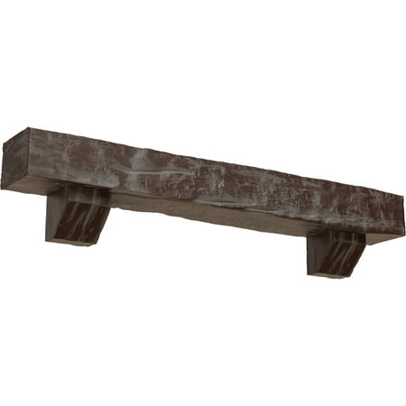 Ekena Millwork 4 H x 4 D x 48 W Riverwood Faux Wood Fireplace Mantel Kit w/ Ashford Corbels Aged Pecan
Ekena Millwork 4 H x 4 D x 48 W Riverwood Faux Wood Fireplace Mantel Kit w/ Ashford Corbels Aged Pecan