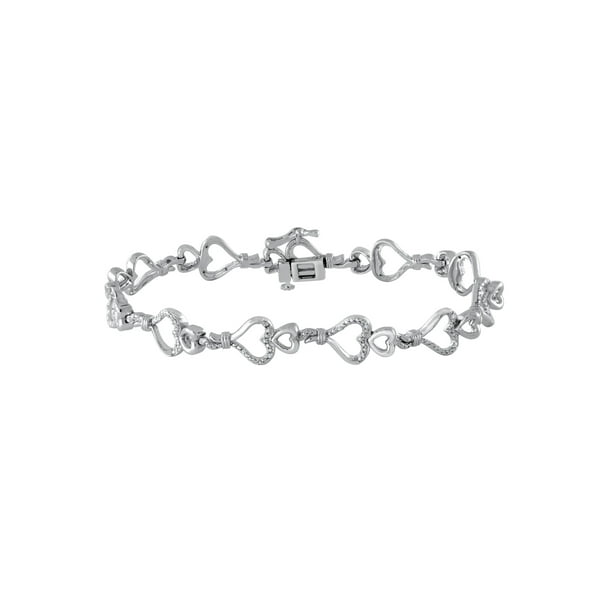 Brilliance Fine Jewelry Sterling Silver 1/10 Carat T.W. Diamond Bracelet, 7.5