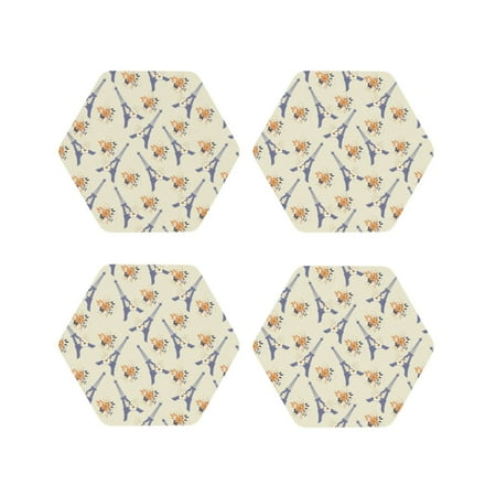 Coasters Set of 4 - flower Eiffel Towers Drink Coasters for Tabletop Protection Leather Coasters for Living Room Decor and Housewarming Gift Hexagon
Coasters Set of 4 - flower Eiffel Towers Drink Coasters for Tabletop Protection Leather Coasters for Living Room Decor and Housewarming Gift Hexagon