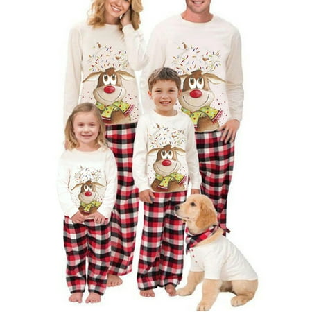 EYIIYE Family Matching Christmas Pajamas Elk Print Long Sleeve Tops Plaid Pants Set Xmas Sleepwear Psj for Adults Kids Baby Dogs
EYIIYE Family Matching Christmas Pajamas Elk Print Long Sleeve Tops Plaid Pants Set Xmas Sleepwear Psj for Adults Kids Baby Dogs