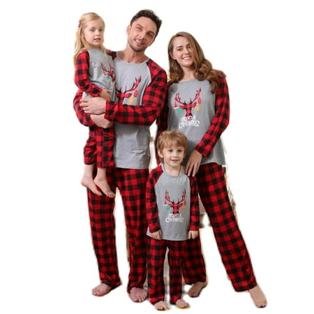 AMILIEe Family Matching Christmas Pajamas Set Long Sleeve Elk Print Tops Plaid Pants Sleepwear Pjs
AMILIEe Family Matching Christmas Pajamas Set Long Sleeve Elk Print Tops Plaid Pants Sleepwear Pjs
