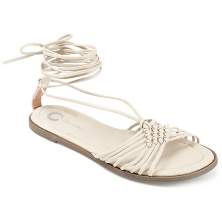 Journee Collection Womens Jess Ankle Wrap Low Block Heel Sandals