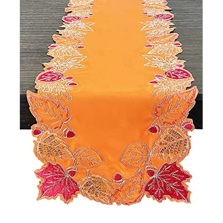 Fennco Styles Embroidered Sequin Autumn Leaves Table Runner 16 W X 33 L - Terracotta Harvest Foliage Table Cover for Thanksgiving Holiday Banquets Special Occasion
Fennco Styles Embroidered Sequin Autumn Leaves Table Runner 16 W X 33 L - Terracotta Harvest Foliage Table Cover for Thanksgiving Holiday Banquets Special Occasion