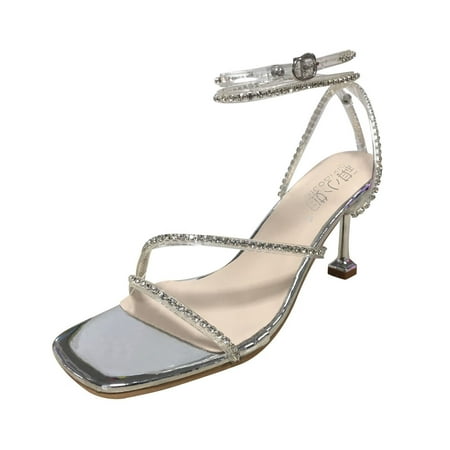 Womens Sandals Fashion Spring Summer Sexy Women Sandals Rhinestone Ankle Buckle Casual High Heels Women S Sandals Pu Silver 38
Womens Sandals Fashion Spring Summer Sexy Women Sandals Rhinestone Ankle Buckle Casual High Heels Women S Sandals Pu Silver 38