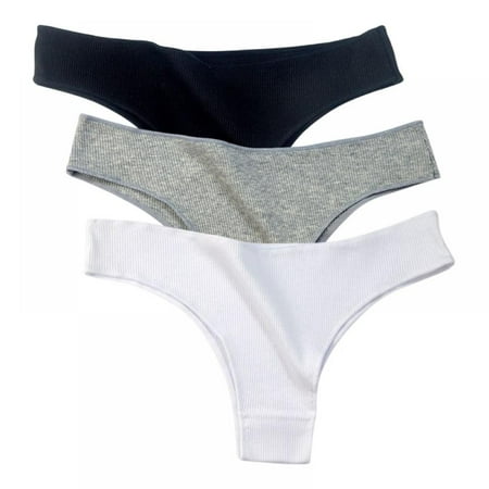 3-Pack Women Sexy Ribbed Thongs Low-waist Underwear Female T-back Briefs Breathable Underwear Lingerie
3-Pack Women Sexy Ribbed Thongs Low-waist Underwear Female T-back Briefs Breathable Underwear Lingerie