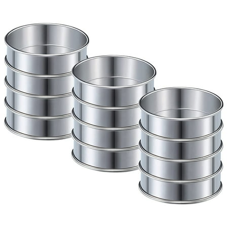 12 Pieces Muffin Tart Rings Double Rolled Tart Ring Stainless Steel Muffin Rings Metal Round Ring Mold for Food Making
12 Pieces Muffin Tart Rings Double Rolled Tart Ring Stainless Steel Muffin Rings Metal Round Ring Mold for Food Making