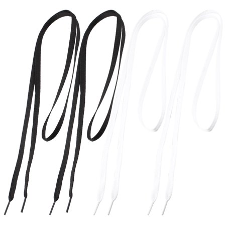 Sports Shoes Sneakers Flat Shoelace Black White 108cm Long 2 Pairs