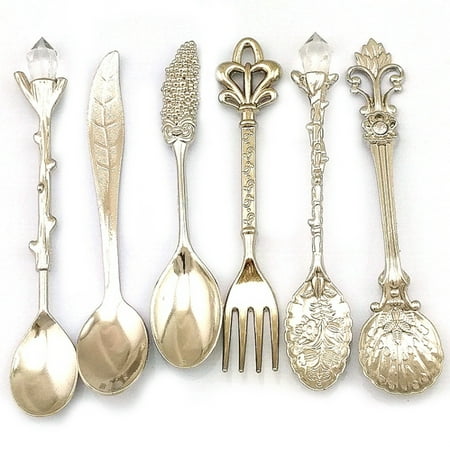 6Pcs Retro European Style Palace Tableware 6 Sets Fruit Cake Fork Pomegranate Flower Coffee Spoon
6Pcs Retro European Style Palace Tableware 6 Sets Fruit Cake Fork Pomegranate Flower Coffee Spoon