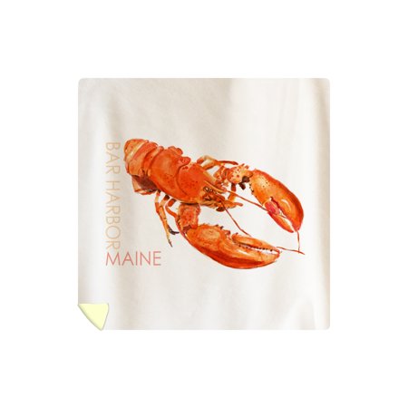 Bar Harbor Maine - Lobster - Watercolor - Lantern Press Artwork (88x88 Queen Microfiber Duvet Cover)