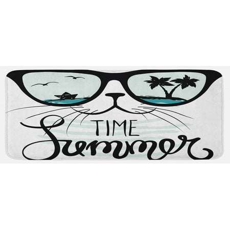 Animal Kitchen Mat Hipster Cat and Palms Ship Ocean Reflection Summer Time Image Art Print Plush Decorative Kitchen Mat with Non Slip Backing 47 X 19 Almond Green Black Teal by Ambesonne
Animal Kitchen Mat Hipster Cat and Palms Ship Ocean Reflection Summer Time Image Art Print Plush Decorative Kitchen Mat with Non Slip Backing 47 X 19 Almond Green Black Teal by Ambesonne
