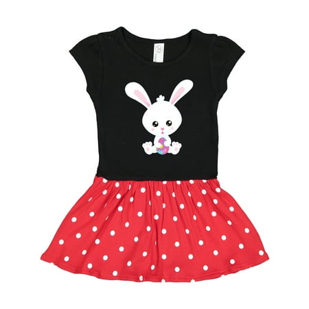 Inktastic Easter Cute Bunny White Bunny Easter Eggs Gift Toddler Girl Dress