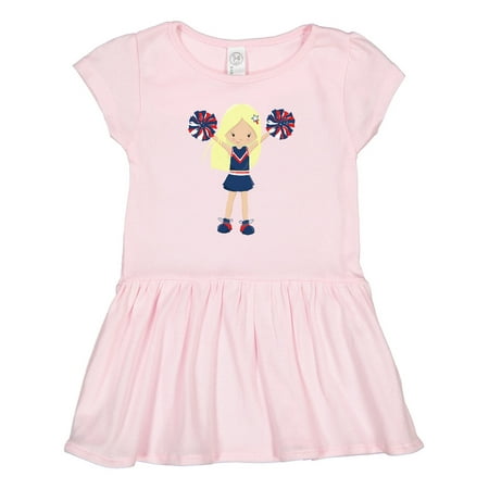 Inktastic Cheerleaders Cheerleading Cute Girl Blonde Hair Gift Toddler Girl Dress