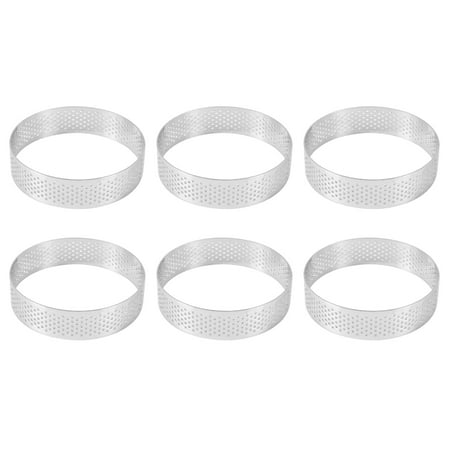 WELPET 6 Pack Stainless Steel Tart Rings Heat-Resistant Perforated Cake Mousse Ring Cake Ring Mold Round Cake Baking Tools
WELPET 6 Pack Stainless Steel Tart Rings Heat-Resistant Perforated Cake Mousse Ring Cake Ring Mold Round Cake Baking Tools
