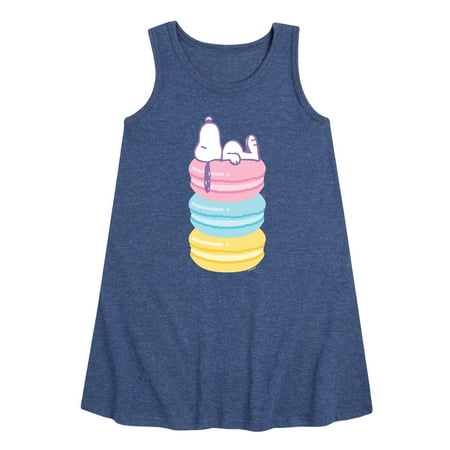 Peanuts - Snoopy Stacked Macarons - Youth Girls A-line Dress