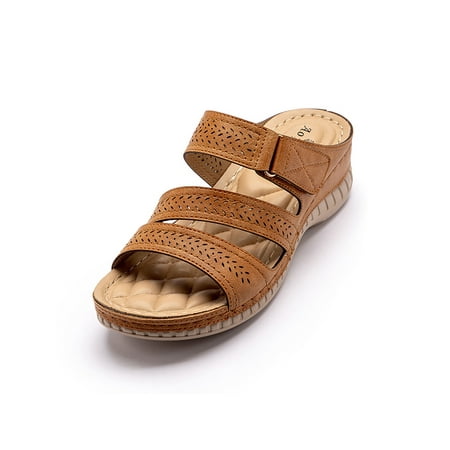 SIMANLAN Women Wedge Slippers Beach Sandals Slip On Foobeds Womens Comfort Slides Ladies Memory Foam Casual Shoes Brown 7
SIMANLAN Women Wedge Slippers Beach Sandals Slip On Foobeds Womens Comfort Slides Ladies Memory Foam Casual Shoes Brown 7