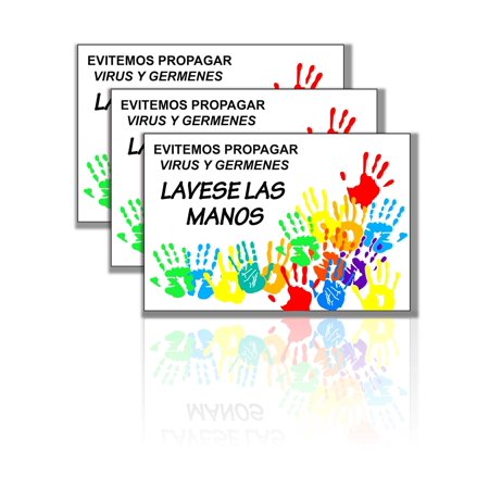 Lavase Las Manos Rotulos 4 in. x 6 in.︱Por Favor Lavarse Las Manos Sticker Signs Pack of 3
Lavase Las Manos Rotulos 4 in. x 6 in.︱Por Favor Lavarse Las Manos Sticker Signs Pack of 3